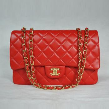 Chanel  Flap bags 28600 Red Lambskin Cross Body Bag