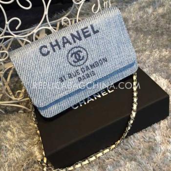 Cheap Chanel Linen Silver Canvas Wallet Purse