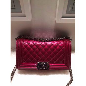 Chanel Cross Body Bag Red Le Boy Leather