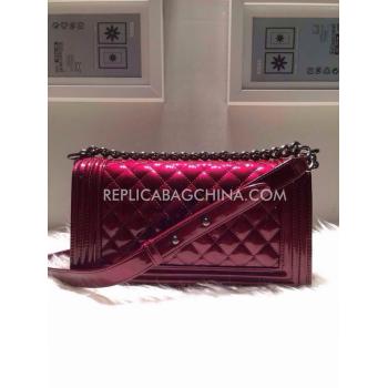 Chanel Cross Body Bag Red Le Boy Leather