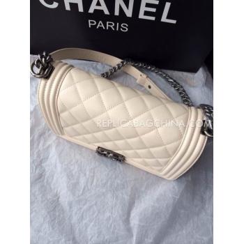 Chanel Leather Cross Body Bag New Arrival White Le Boy