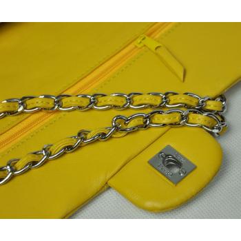 Chanel  Flap bags 1112 Yellow Lambskin Small Handbags