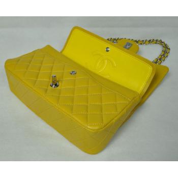 Chanel  Flap bags 1112 Yellow Lambskin Small Handbags