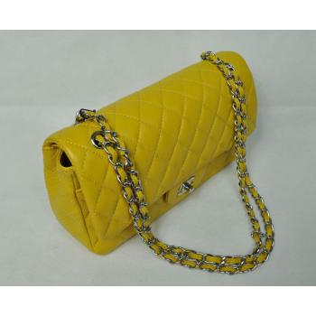 Chanel  Flap bags 1112 Yellow Lambskin Small Handbags