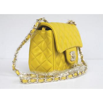 Chanel  Flap bags 1115 Yellow Lambskin Small