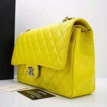 Cheap Chanel A1112 Yellow Lambskin Ladies Handbag HM07116