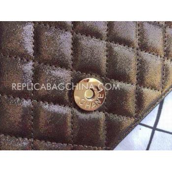 Chanel Cross Body Bag  Flap Leather Brown