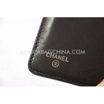 Chanel Purse Short Lattice Black Calfskin Wallet