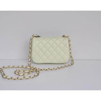 Chanel  Flap bags 51725 White Lambskin Small Bags