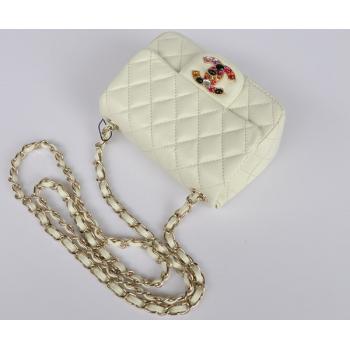 Chanel  Flap bags 51725 White Lambskin Small Bags