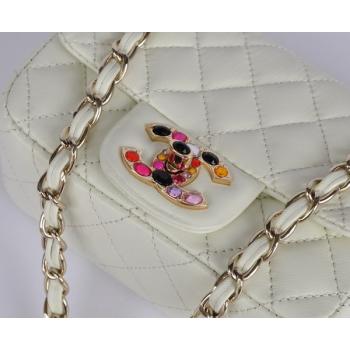 Chanel  Flap bags 51725 White Lambskin Small Bags