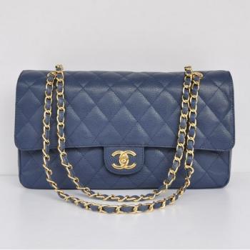 Replica Chanel  Flap bags 1113 Blue Lambskin Cross Body Bag