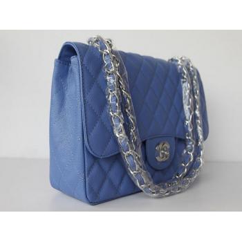 Cheap Chanel  Flap bags 1113 Blue Cow Leather Cross Body Bag