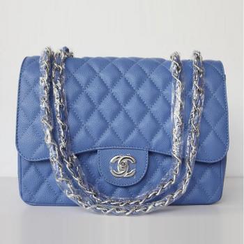 Cheap Chanel  Flap bags 1113 Blue Cow Leather Cross Body Bag