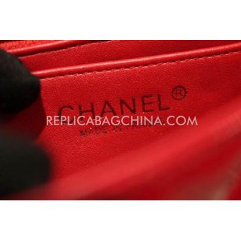 Chanel Calfskin Handbag  Flap Mini Red