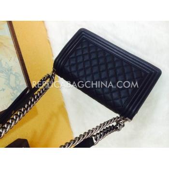 Chanel Black Cross Body Bag Le Boy Genuine Leather