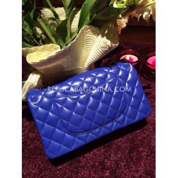 Chanel Handbag Lambskin  Flap Gold Chain Blue Replica