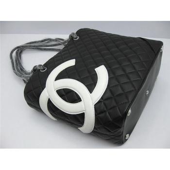 Chanel Cambon bags 25168 Black Lambskin Cross Body Bag