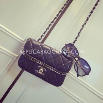 Chanel Calfskin Black  Flap Shoulder Bag