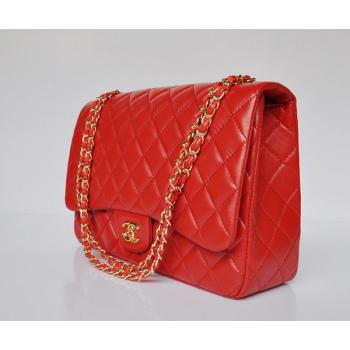 Chanel  Flap bags 47600 Red Lambskin Ladies Bag