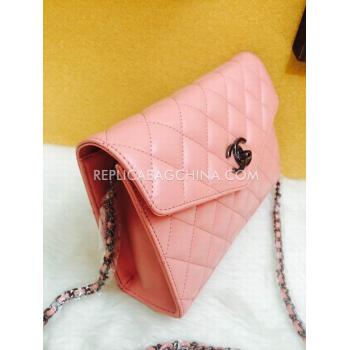 Cheap Chanel Leather Cross Body Bag  Flap New Arrival Pink