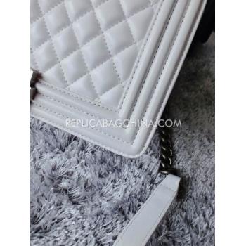 Chanel White Le Boy Leather Cross Body Bag HM08083