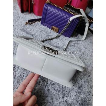 Chanel White Le Boy Leather Cross Body Bag HM08083