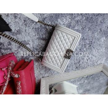 Chanel White Le Boy Leather Cross Body Bag HM08083