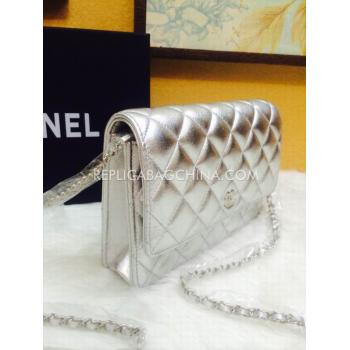 Cheap Cheap Chanel New Arrival Silver Shoulder Bag  Flap Leather