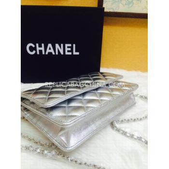 Cheap Cheap Chanel New Arrival Silver Shoulder Bag  Flap Leather