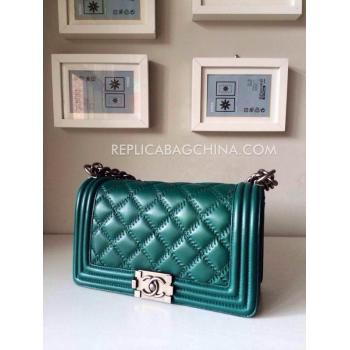 Chanel New Arrival Green Calfskin Shoulder Bag Le Boy Replica