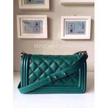 Chanel New Arrival Green Calfskin Shoulder Bag Le Boy Replica