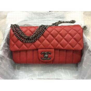 Chanel Reissue 2.55 Lambskin Chain Red Cross Body Bag HM08203