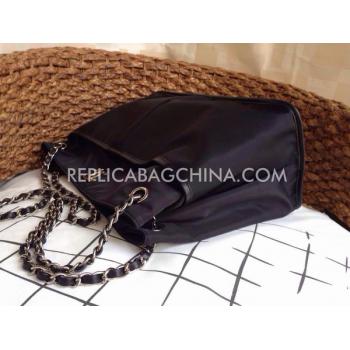 Chanel Shoulder Bag Handbag Nylon Black