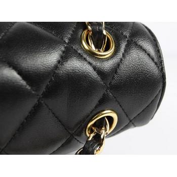 Chanel  Flap bags 01113 Black Lambskin Medium Handbags