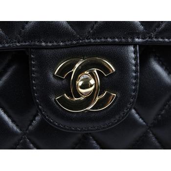 Chanel  Flap bags 01113 Black Lambskin Medium Handbags