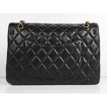 Chanel  Flap bags 01113 Black Lambskin Medium Handbags