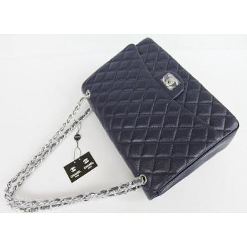 Chanel  Flap bags 01116 Blue Medium HandBags