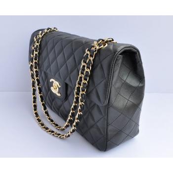 Cheap Chanel  Flap bags 46558 Black Lambskin Medium Bags