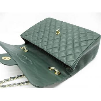 Chanel  Flap bags 1114 Green Lambskin Medium