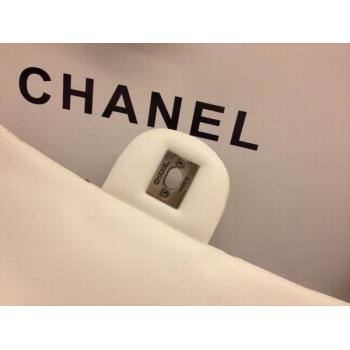 Quality Chanel Leather Rivet White Handbag  Flap