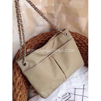 Chanel Handbag Apricot Nylon