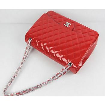 Replica Quality Chanel 01116 Red Enamel Medium Bag