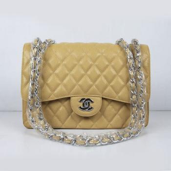 Chanel  Flap bags 1113 Apricot Cow Leather Medium Replica