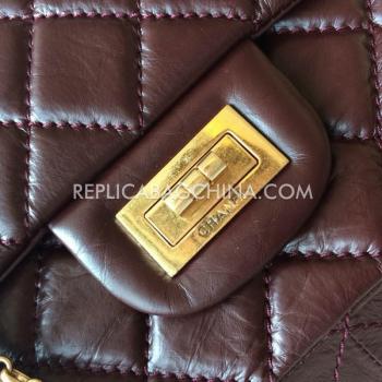 Chanel Handbag Reissue 2.55 Genuine Leather Brown