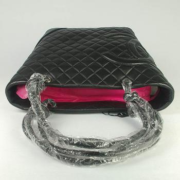 Chanel Cambon bags 25168 Black Lambskin Large Replica