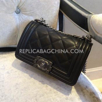 Chanel 2way Leather Le Boy Black Replica