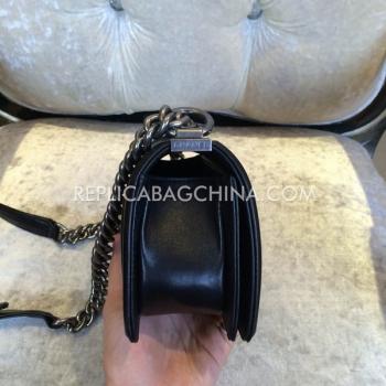 Chanel 2way Leather Le Boy Black Replica