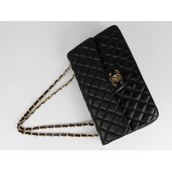 Quality Chanel  Flap bags 1114 Black Lambskin Ladies Bag