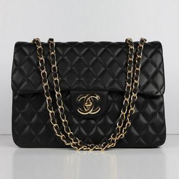 Quality Chanel  Flap bags 1114 Black Lambskin Ladies Bag